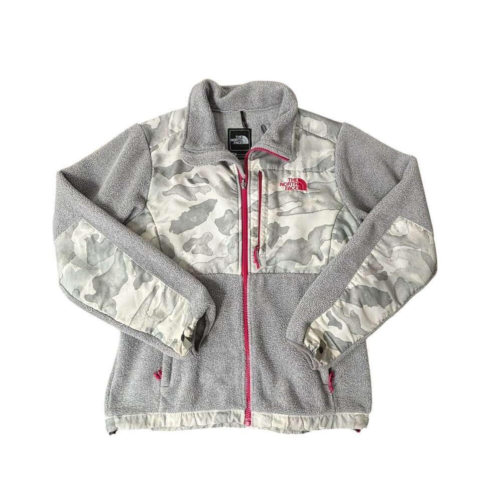 North Face Denali Fleece Jacket Camo Gray White Size Small